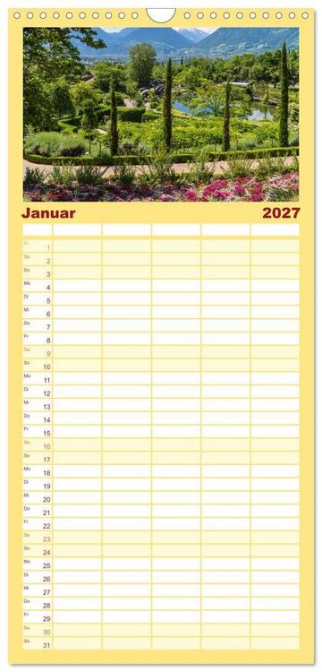 Produktbild: Familienplaner 2027 - S&uuml;dtirol - Von Meran bis zum Pragser Wildsee mit 5 Spalten (Wandkalender, 21 x 45 cm) CALVENDO