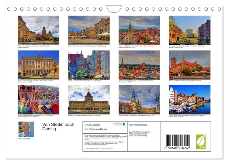 Produktbild: Von Stettin nach Danzig (Wandkalender 2026 DIN A4 quer), CALVENDO Monatskalender