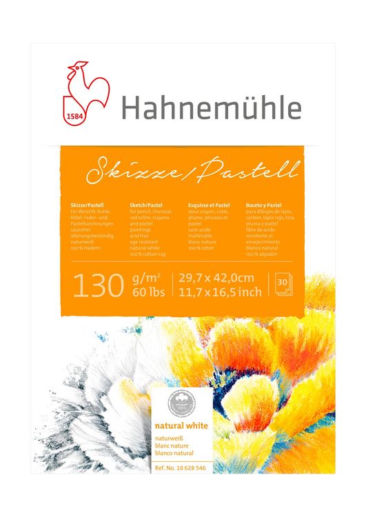 Produktbild: Hahnem&uuml;hle Papier Skizze/Pastell, DIN A 3, 130 g/m&sup2;