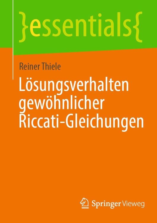 Produktbild: Lösungsverhalten gewöhnlicher Riccati-Gleichungen