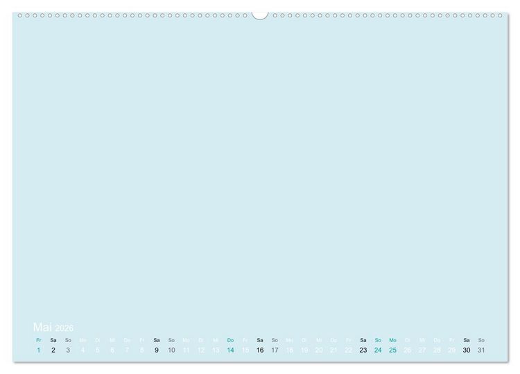 Produktbild: Bastelkalender - hell Blau (Wandkalender 2026 DIN A2 quer), CALVENDO Monatskalender