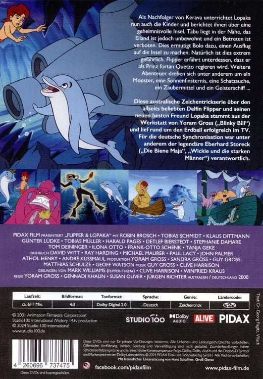 Produktbild: Flipper & Lopaka, Staffel 2 / Weitere 26 Folgen der Zeichentrickserie &uuml;ber den allseits beliebten Delfin (Pidax Animation) [2 DVDs]