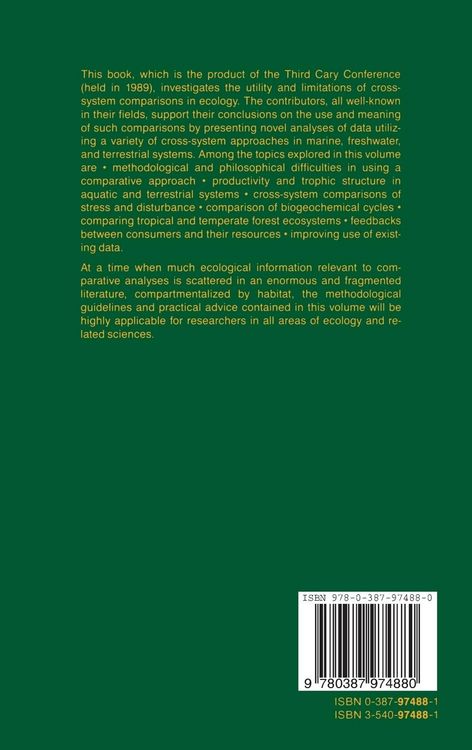 Produktbild: Comparative Analyses of Ecosystems