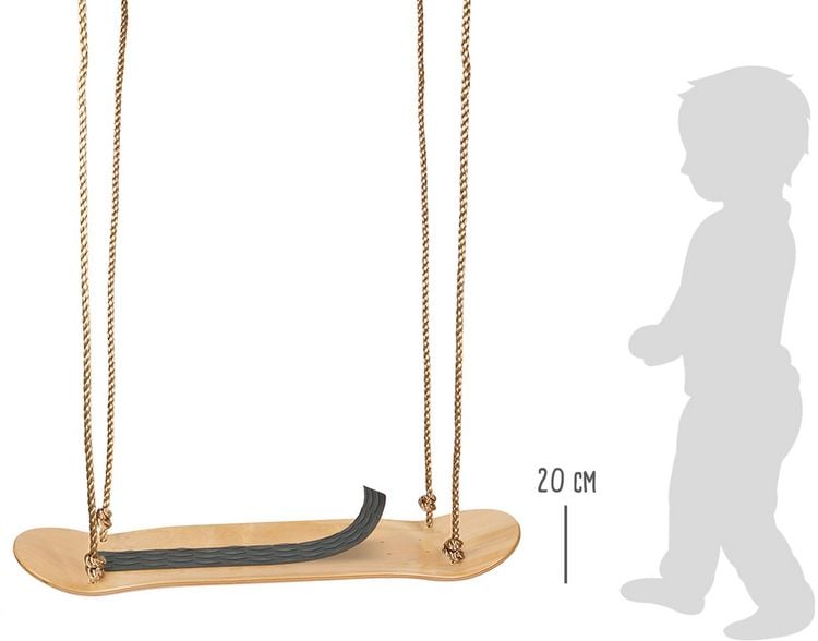 Produktbild: Small foot 12091 - Skateboard Schaukel, Holz, Steh-/Sitzfl&auml;che: 80x20cm