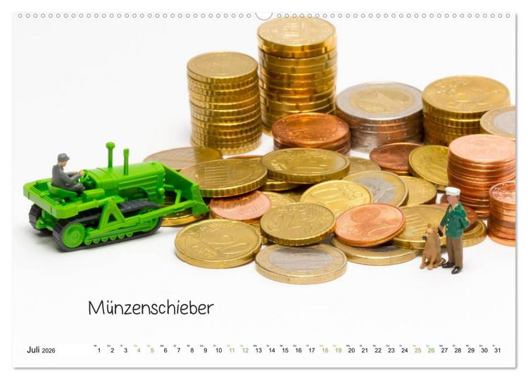 Produktbild: Uhraufzieher ... und andere Mini-Welten (Wandkalender 2026 DIN A2 quer), CALVENDO Monatskalender