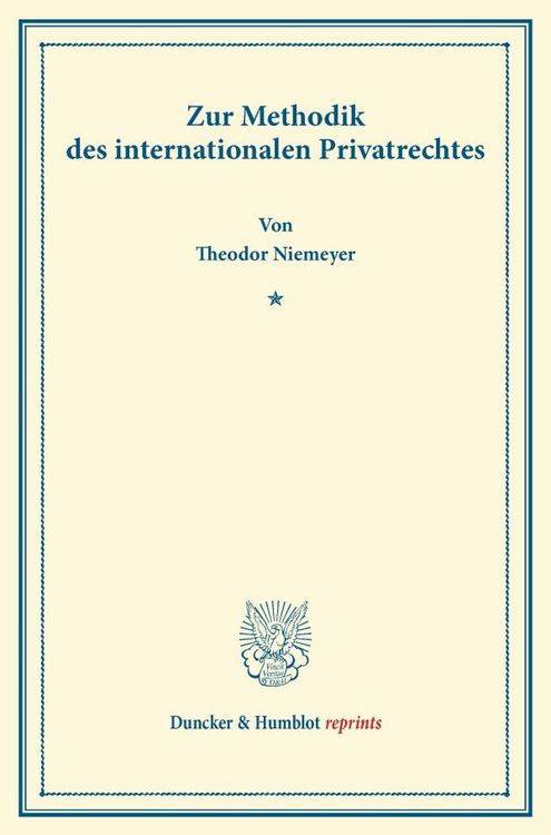 Produktbild: Zur Methodik des internationalen Privatrechtes.