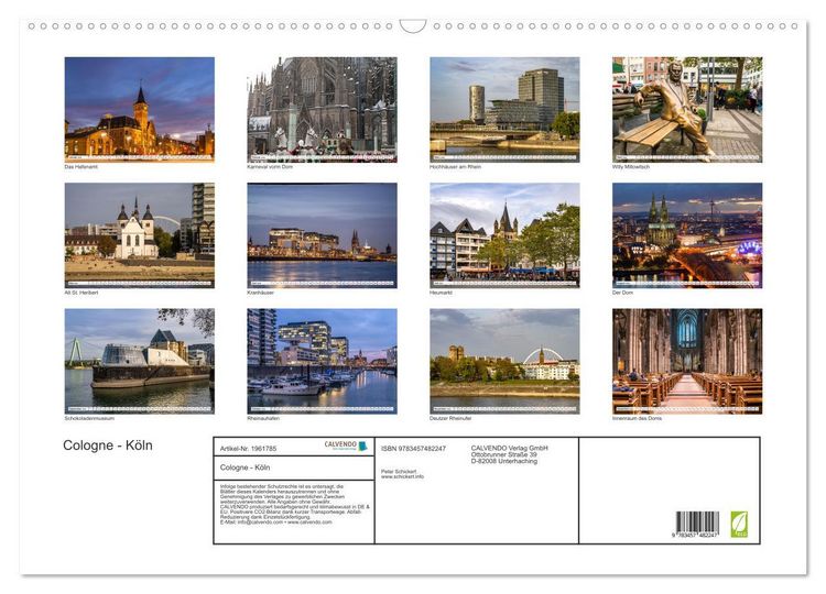 Produktbild: Cologne - K&ouml;ln (Wandkalender 2026 DIN A2 quer), CALVENDO Monatskalender