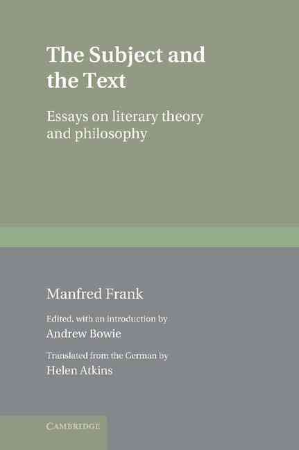 Produktbild: The Subject and the Text