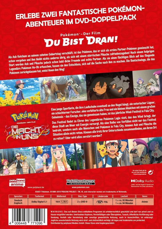 Produktbild: Pok&eacute;mon: Du bist dran! / Pok&eacute;mon: Die Macht in uns - 2-Movie-Box [2 DVDs]