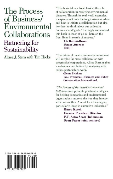 Produktbild: Process of Business/Environmental Collaborations