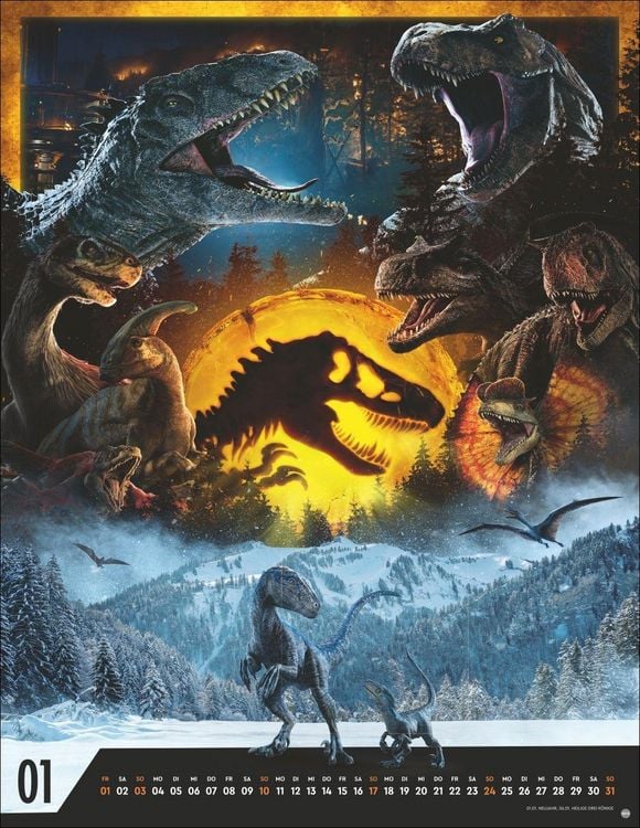 Produktbild: Jurassic Filmplakate Posterkalender 2027