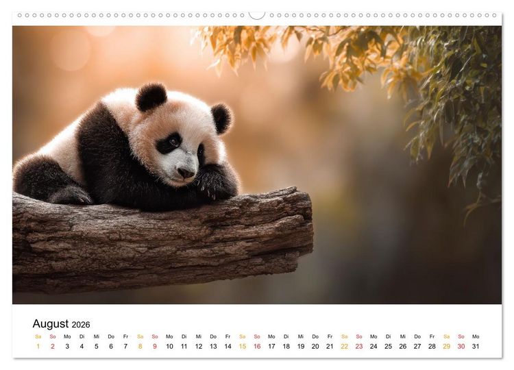 Produktbild: Panda - die Stimme der Wildnis (Wandkalender 2026 DIN A2 quer), CALVENDO Monatskalender