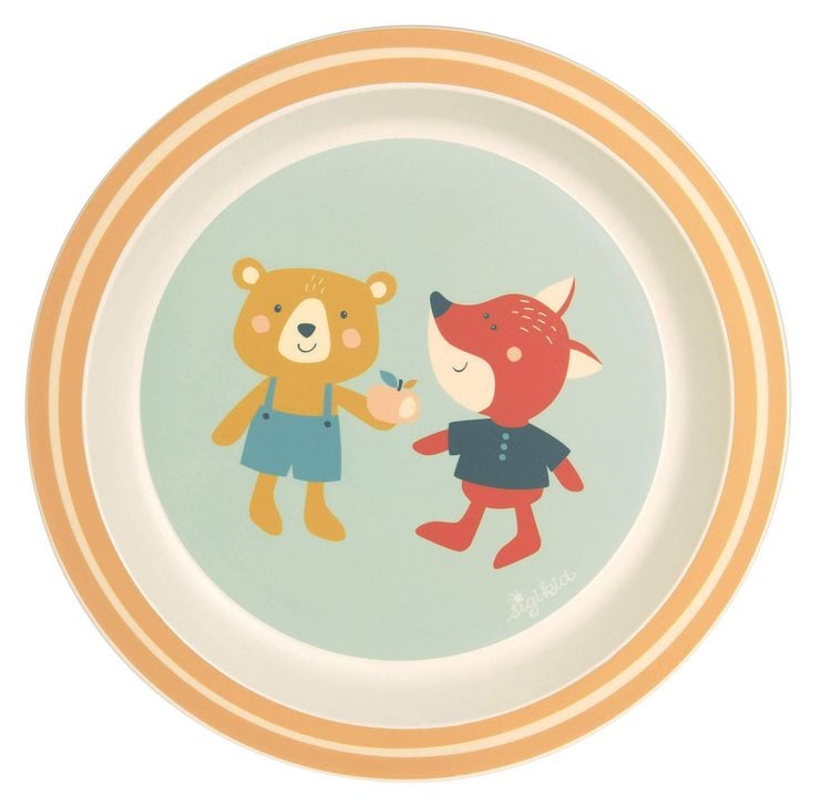 Produktbild: sigikid 25360 - Kinderteller B&auml;r & Fuchs aus der Serie: 4 Freunde, Geschirr f&uuml;r Kinder