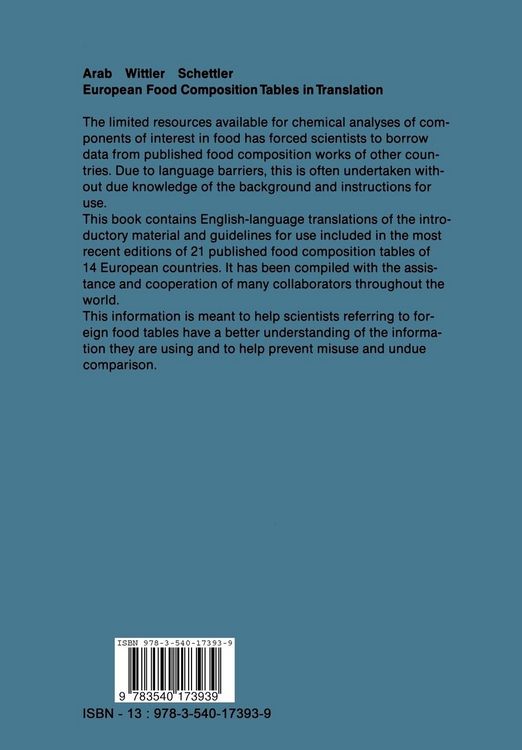 Produktbild: European Food Composition Tables in Translation