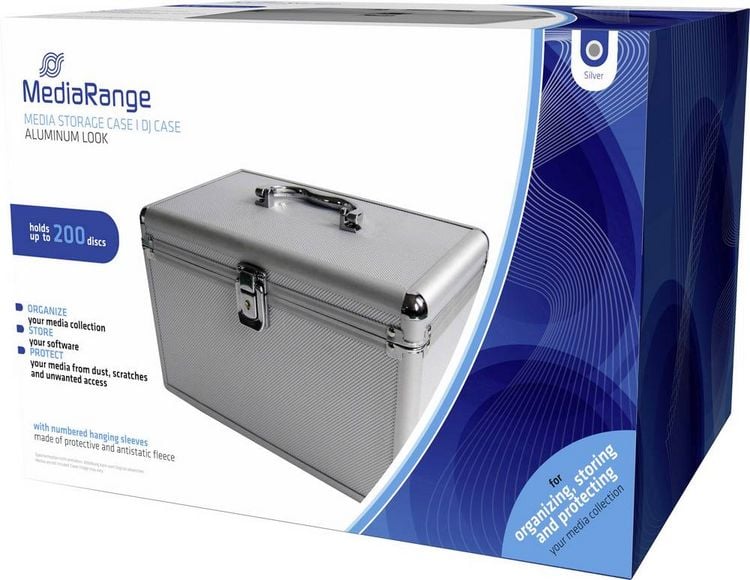 Produktbild: MediaRange CD Koffer 200 CDs/DVDs/Blu-rays Aluminium Silber 1 St. (B x H x T) 301 x 180 x 190 mm BOX75