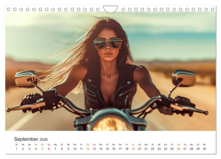 Produktbild: Frauen Power Motorrad (Wandkalender 2026 DIN A4 quer), CALVENDO Monatskalender
