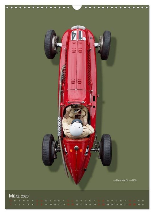 Produktbild: Legenden des Rennsports, Historic Grand Prix Cars 1925-1960 (Wandkalender 2026 DIN A3 hoch), CALVENDO Monatskalender