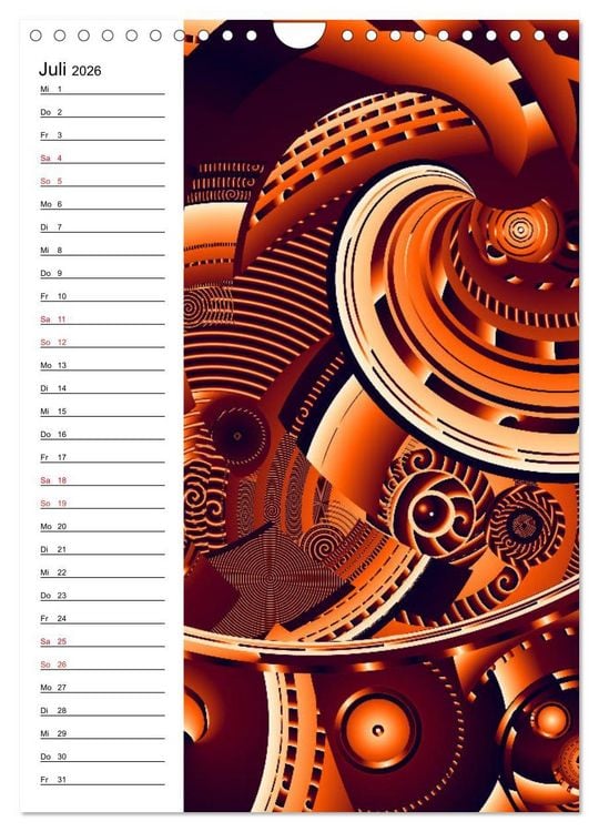 Produktbild: Geometrische Raumeindr&uuml;cke Planer (Wandkalender 2026 DIN A4 hoch), CALVENDO Monatskalender