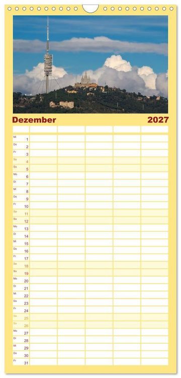 Produktbild: Familienplaner 2027 - BARCELONA - Metropole am Mittelmeer mit 5 Spalten (Wandkalender, 21 x 45 cm) CALVENDO