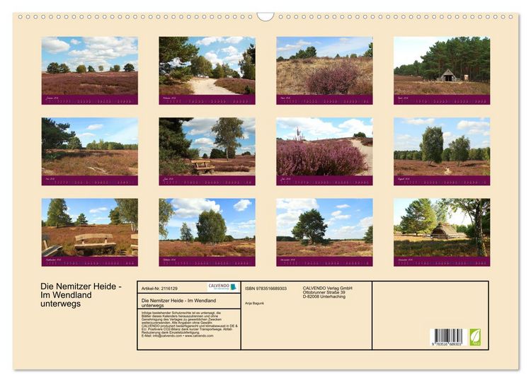 Produktbild: Die Nemitzer Heide - Im Wendland unterwegs (Wandkalender 2026 DIN A2 quer), CALVENDO Monatskalender