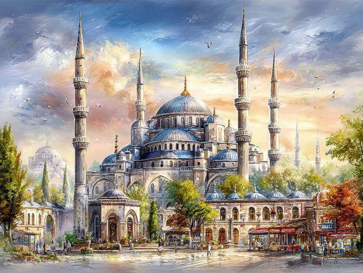 Produktbild: CALVENDO Puzzle Istanbul - Sultan Ahmed-Moschee | 1000 Teile Lege-Gr&ouml;&szlig;e 64x48cm Foto-Puzzle f&uuml;r gl&uuml;ckliche Stunden