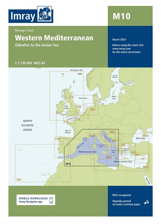 Produktbild: M10 Western Mediterranean, Imray Chart