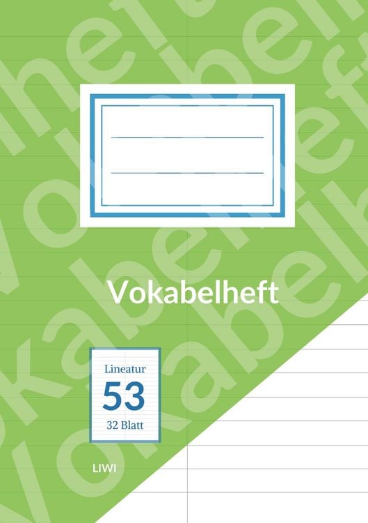 Produktbild: Vokabelheft A5 liniert - Lineatur 53 - 2 Spalten - 32 Blatt - Papier