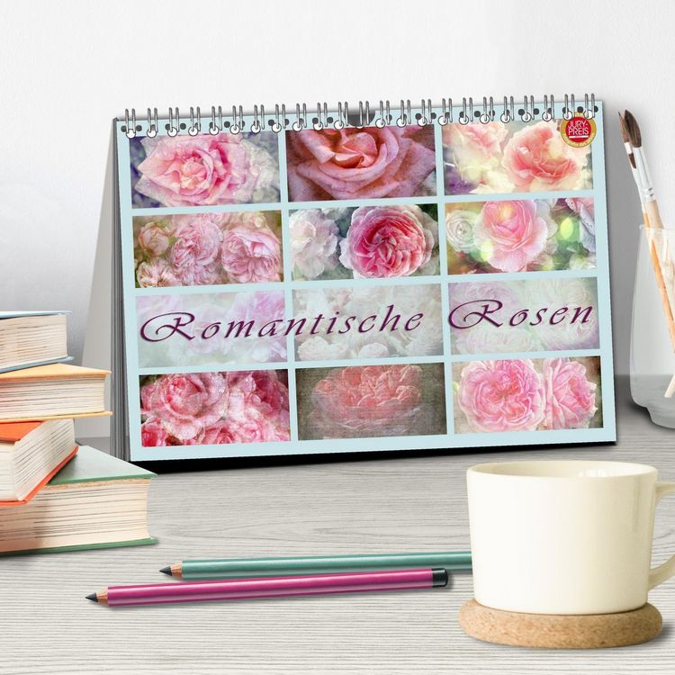Produktbild: Romantische Rosen (Tischkalender 2026 DIN A5 quer), CALVENDO Monatskalender