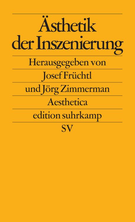 Produktbild: &Auml;sthetik der Inszenierung