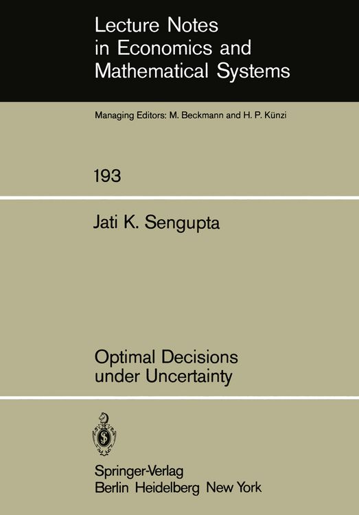 Produktbild: Optimal Decisions under Uncertainty