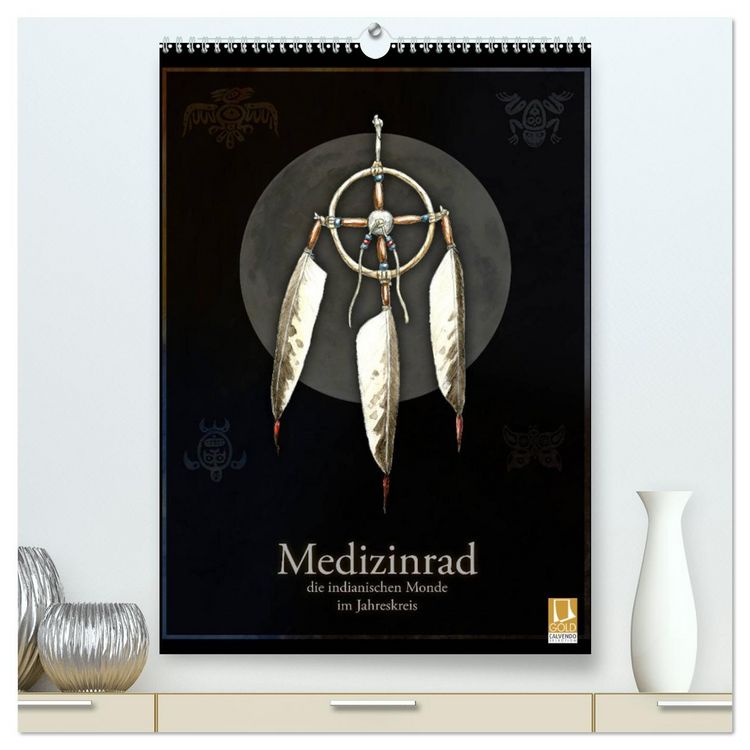 Produktbild: Medizinrad - die indianischen Monde im Jahreskreis (hochwertiger Premium Wandkalender 2026 DIN A2 hoch), Kunstdruck in Hochglanz