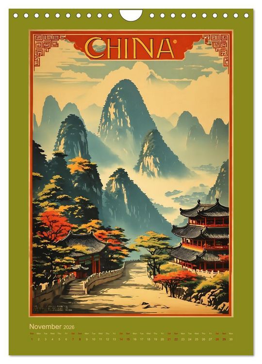 Produktbild: World Travel Posters - Nostalgic Trip Around the Globe (Wall Calendar 2026 DIN A4 portrait), CALVENDO 12 Month Wall Calendar