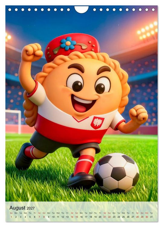Produktbild: Funny Food Football - Creative Sports Characters (Wall Calendar 2027 DIN A4 portrait), CALVENDO 12 Month Wall Calendar