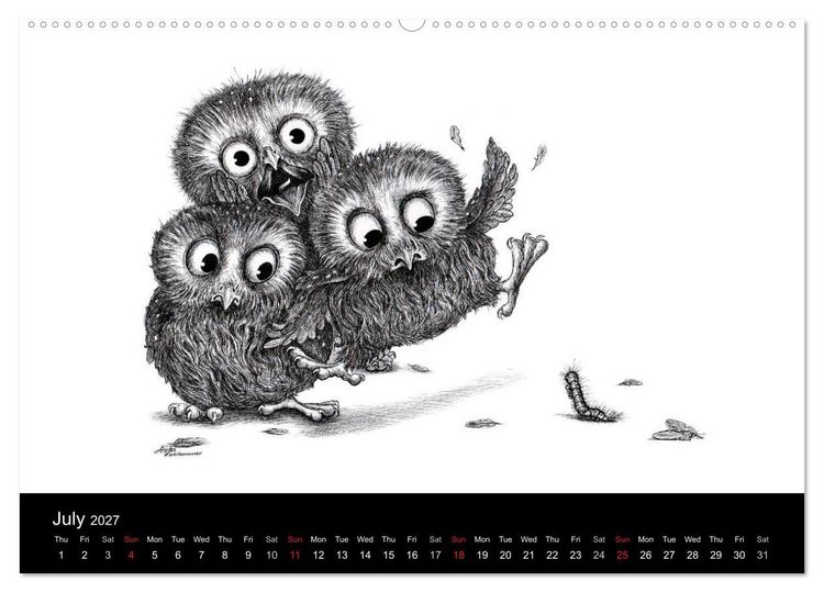 Produktbild: owls & friends 2027 (High Quality Premium Wall Calendar 2027 DIN A2 landscape),CALVENDO 12 Month Wall Calendar
