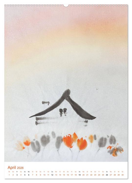 Produktbild: Jahreszeiten in Stil japanischer Malerei - Kunst (Wandkalender 2026 DIN A2 hoch), CALVENDO Monatskalender