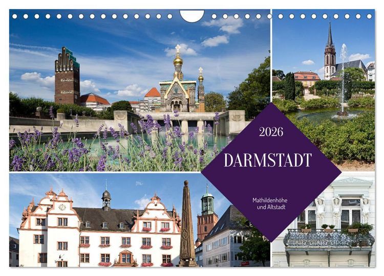 Produktbild: Darmstadt - Mathildenh&ouml;he und Altstadt (Wandkalender 2026 DIN A4 quer), CALVENDO Monatskalender