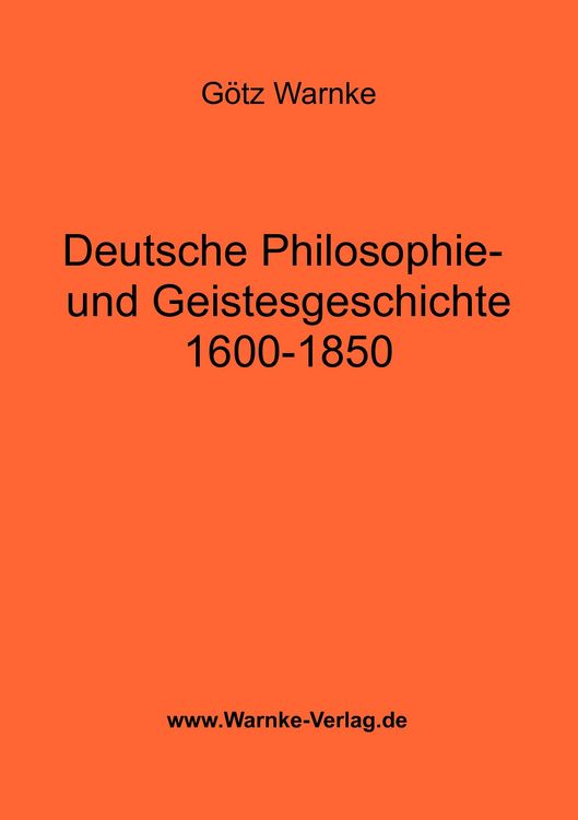 Produktbild: Deutsche Philosophie- und Geistesgeschichte 1600-1850