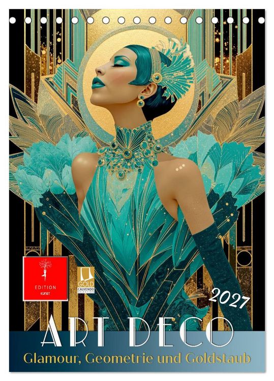 Produktbild: Art Deco - Glamour, Geometrie und Goldstaub (Tischkalender 2027 DIN A5 hoch), CALVENDO Monatskalender