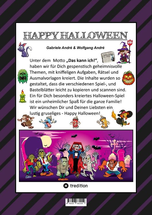 Produktbild: CRAFTBOOK - HALLOWEEN AUSMALMOTIVE - HEXEREIEN - TRICK OR TREAT - GRUSELN - KNIFFLIGE R&Auml;TSEL - TOLLE AUFGABEN