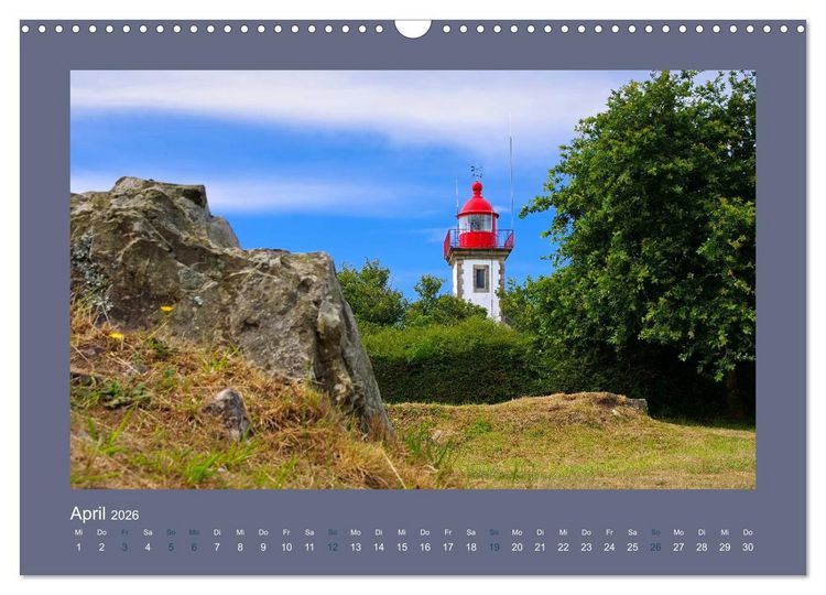 Produktbild: Leuchtt&uuml;rme - Wegweiser an der bretonischen K&uuml;ste (Wandkalender 2026 DIN A3 quer), CALVENDO Monatskalender