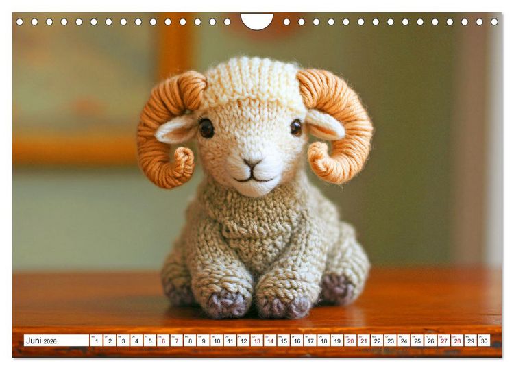 Produktbild: Strick-Safari - Gestrickte Tiere zum Verlieben (Wandkalender 2026 DIN A4 quer), CALVENDO Monatskalender