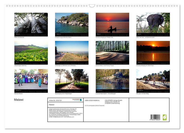 Produktbild: Malawi (Wandkalender 2026 DIN A2 quer), CALVENDO Monatskalender