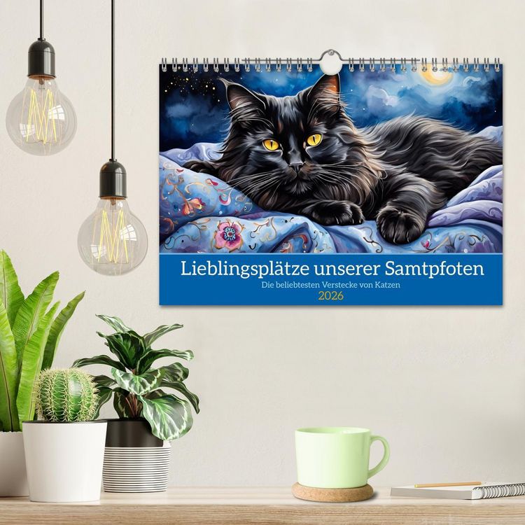 Produktbild: Lieblingspl&auml;tze unserer Samtpfoten (Wandkalender 2026 DIN A4 quer), CALVENDO Monatskalender