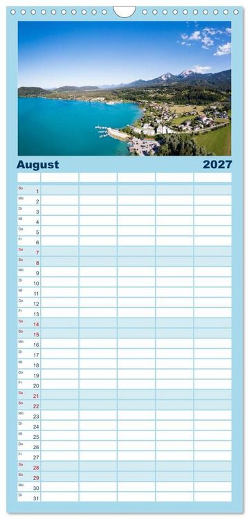 Produktbild: Familienplaner 2027 - Der wundersch&ouml;ne Faaker See in K&auml;rnten mit 5 Spalten (Wandkalender, 21 x 45 cm) CALVENDO
