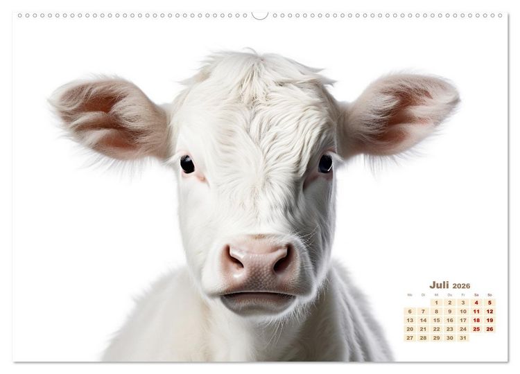 Produktbild: Wei&szlig;e Tierwelt (Wandkalender 2026 DIN A2 quer), CALVENDO Monatskalender