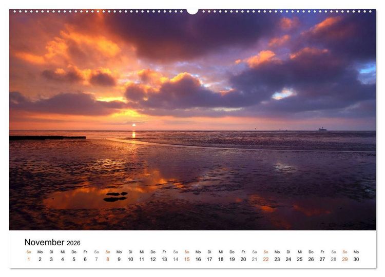 Produktbild: Nordseebad Wremen - Strandimpressionen (hochwertiger Premium Wandkalender 2026 DIN A2 quer), Kunstdruck in Hochglanz