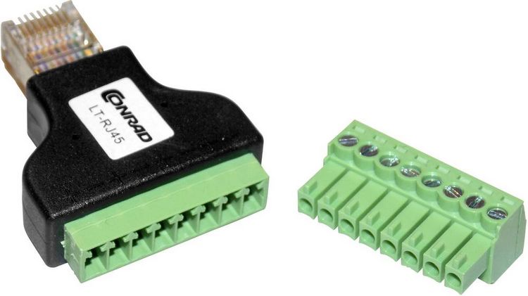 Produktbild: TRU COMPONENTS LT-RJ45 RJ45-Stecker mit Schraubanschluss 569296 Stecker, gerade Polzahl Sensoren 8 1 St.