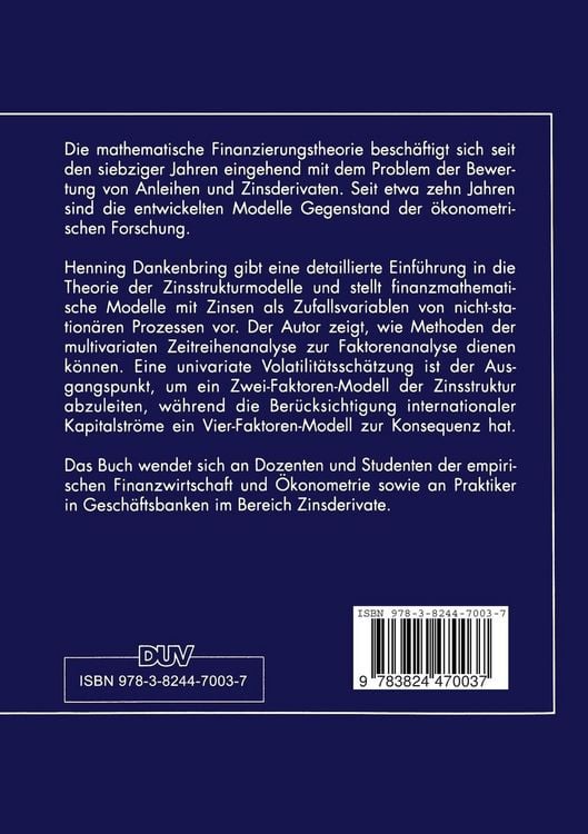 Produktbild: Modellierung der Zinsstruktur in Deutschland