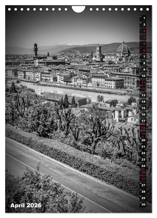 Produktbild: FLORENZ SCHWARZWEI&szlig; (Wandkalender 2026 DIN A4 hoch), CALVENDO Monatskalender