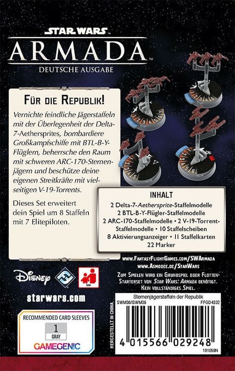 Produktbild: Star Wars Armada - Sternenj&auml;gerstaffeln der Republik